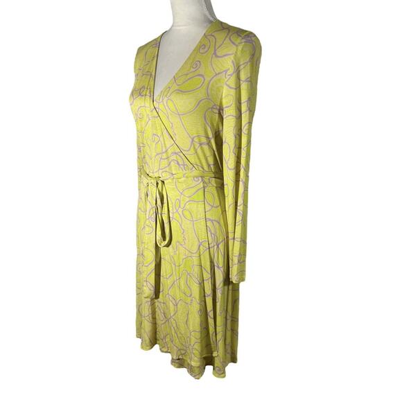 Rhode Maxine Wrap Dress Pastel Abstract Squiggle V-Neck Jersey Size Small NEW! - Picture 7 of 12